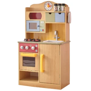 Teamson Kids Little Chef Florence Classic Interactive Wooden Play Kitchen with Accessories and Storage Space